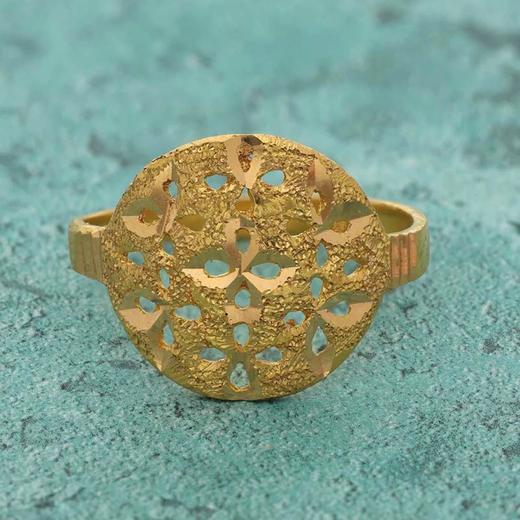 Gold Round Shaped Ring 22Kt - Fkjrn22K3665 Rings