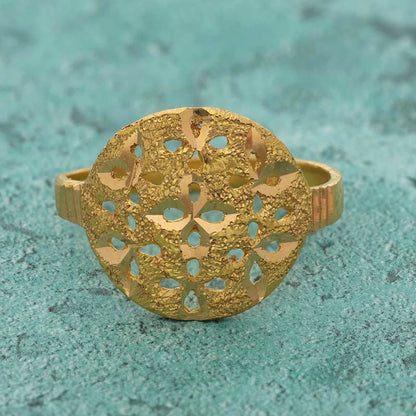 Gold Round Shaped Ring 22Kt - Fkjrn22K3665 Rings