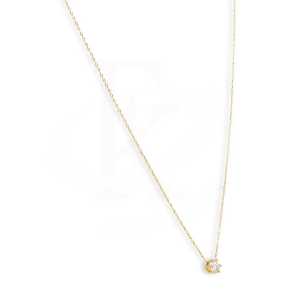 Gold Round Shaped Solitaire Necklace 21Kt - Fkjnkl21K2487 Necklaces