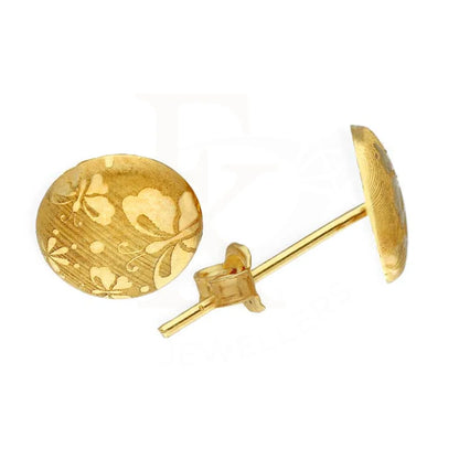 Gold Round Shaped Stud Earrings 18Kt - Fkjern18K2783