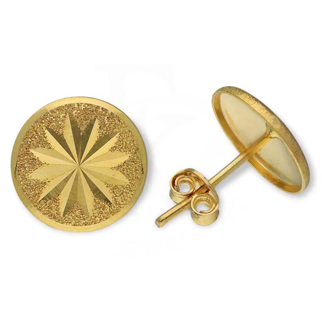 Gold Round Shaped Stud Earrings 18Kt - Fkjern18K3180