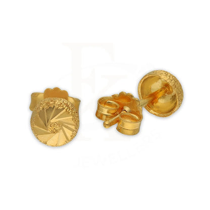 Gold Round Shaped Stud Earrings 22Kt - Fkjern22K3131