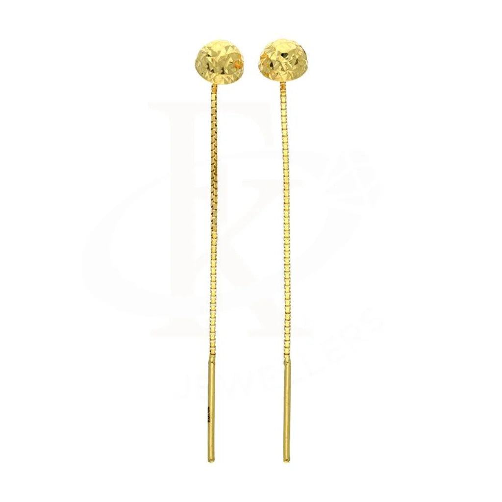 Gold Round Shaped Tic-Tac Earrings 18Kt - Fkjern18K2448