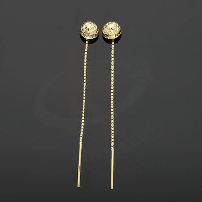 Gold Round Shaped Tic-Tac Earrings 18Kt - Fkjern18K2448