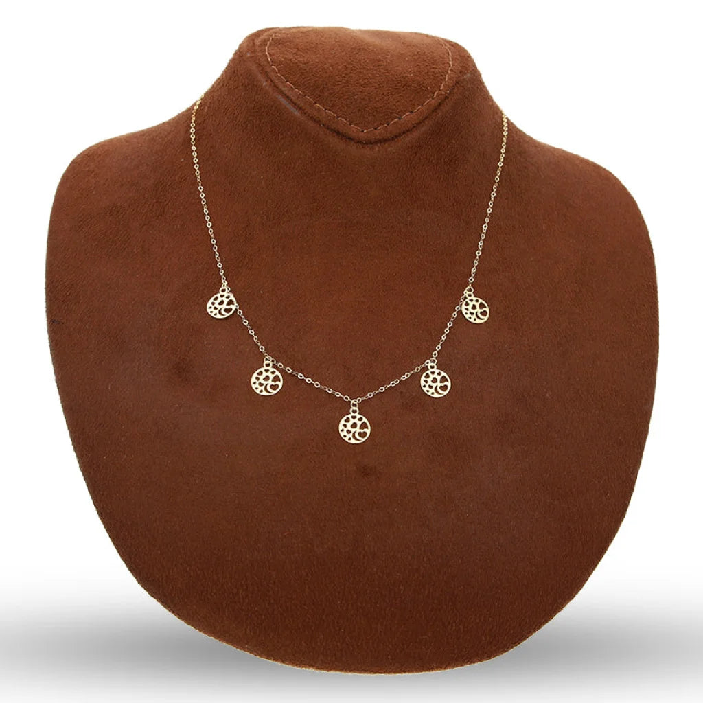 Gold Round Shaped With Hearts Necklace 18Kt - Fkjnkl18Km5345 Necklaces