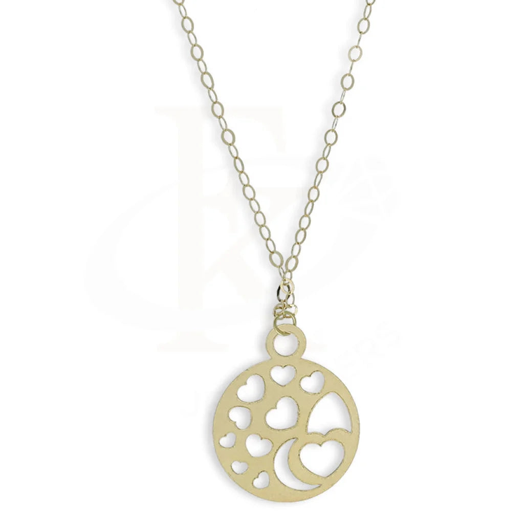 Gold Round Shaped With Hearts Necklace 18Kt - Fkjnkl18Km5297 Necklaces