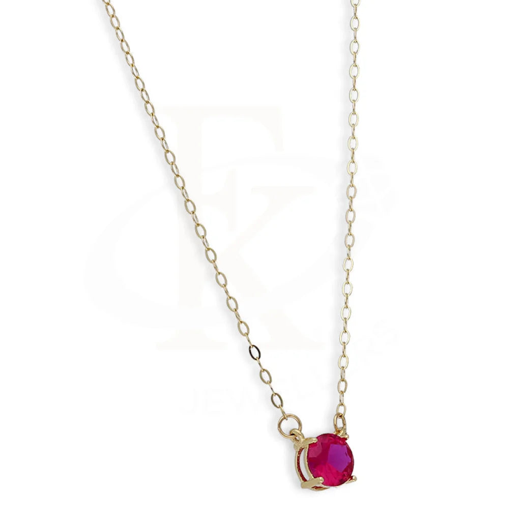 Gold Round Solitaire Necklace 18Kt - Fkjnkl18Km5360 Necklaces