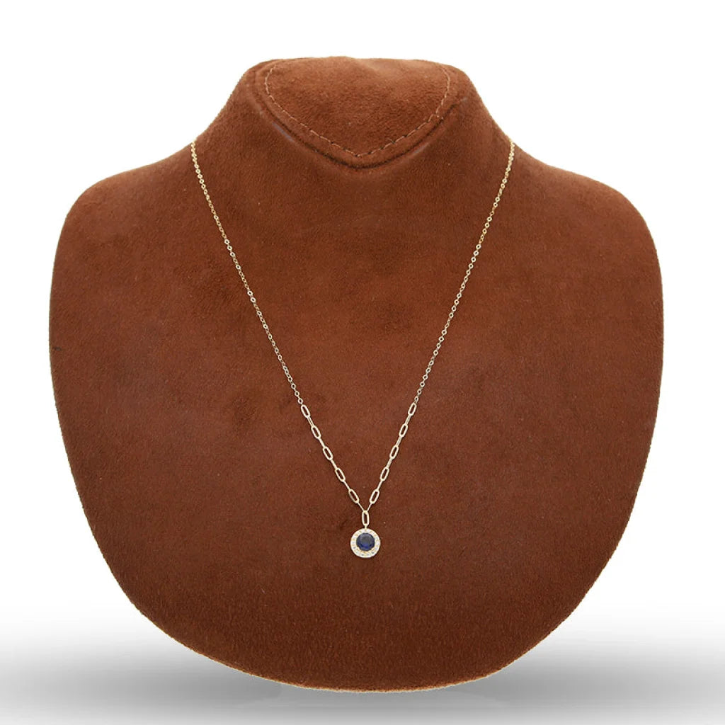 Gold Round Solitaire Necklace 18Kt - Fkjnkl18Km5353 Necklaces