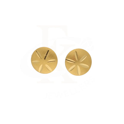 Gold Round Stud Earrings 21Kt - Fkjern21Km8479