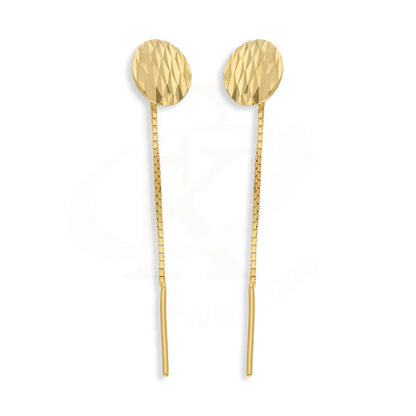 Gold Round Tic-Tac Drop Earrings 22Kt - Fkjern22K5087