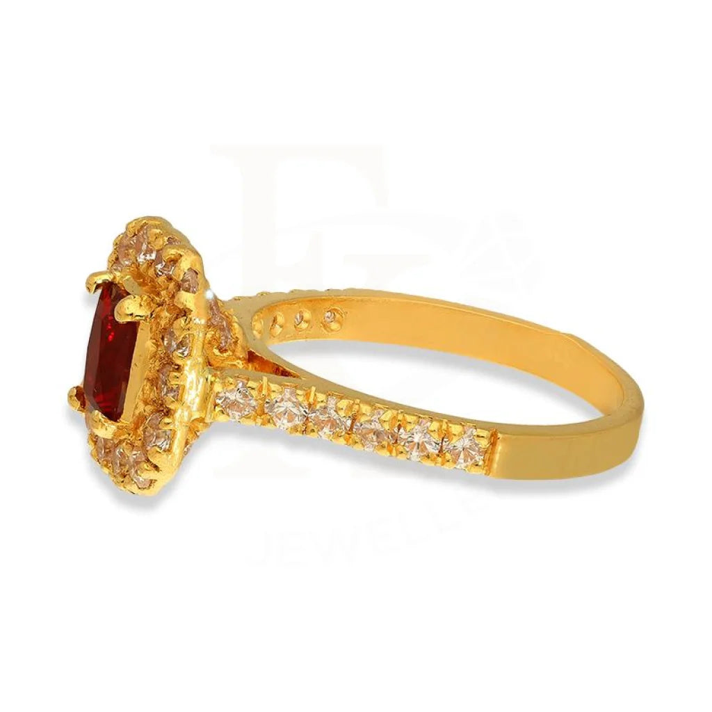 Gold Solitaire Ring 22Kt - Fkjrn22K3039 Rings