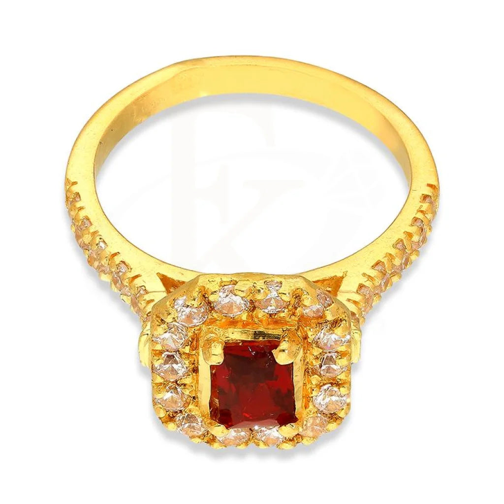 Gold Solitaire Ring 22Kt - Fkjrn22K3039 Rings