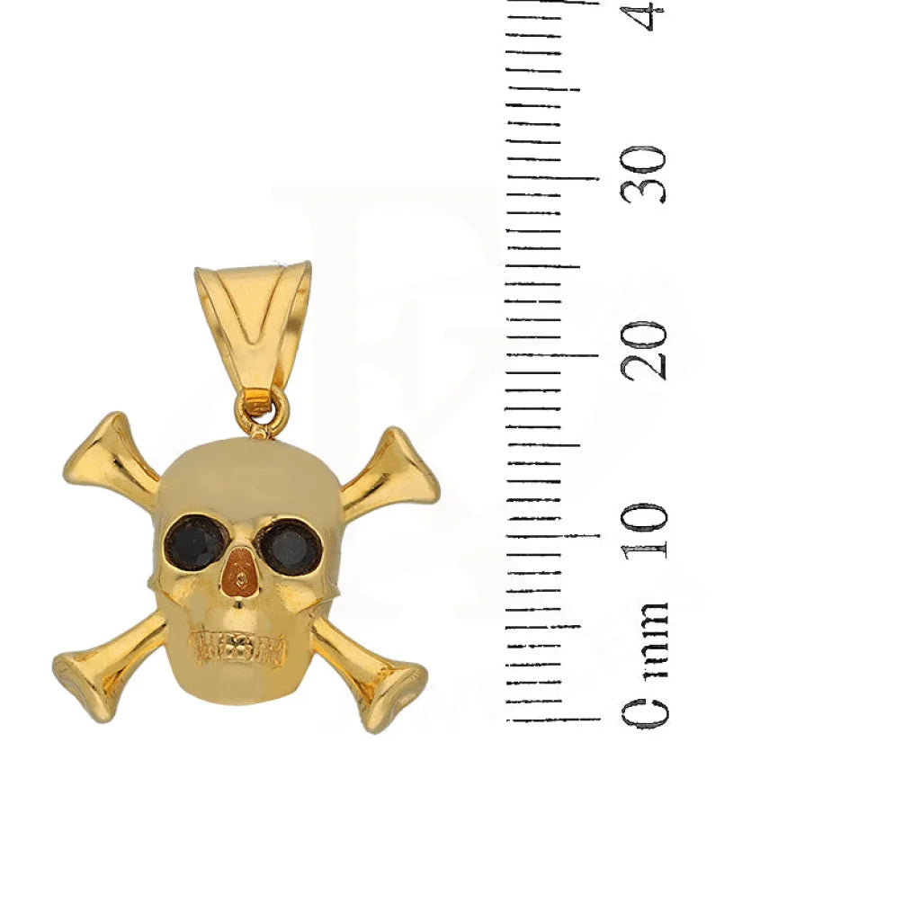 Gold skull online and crossbones pendant