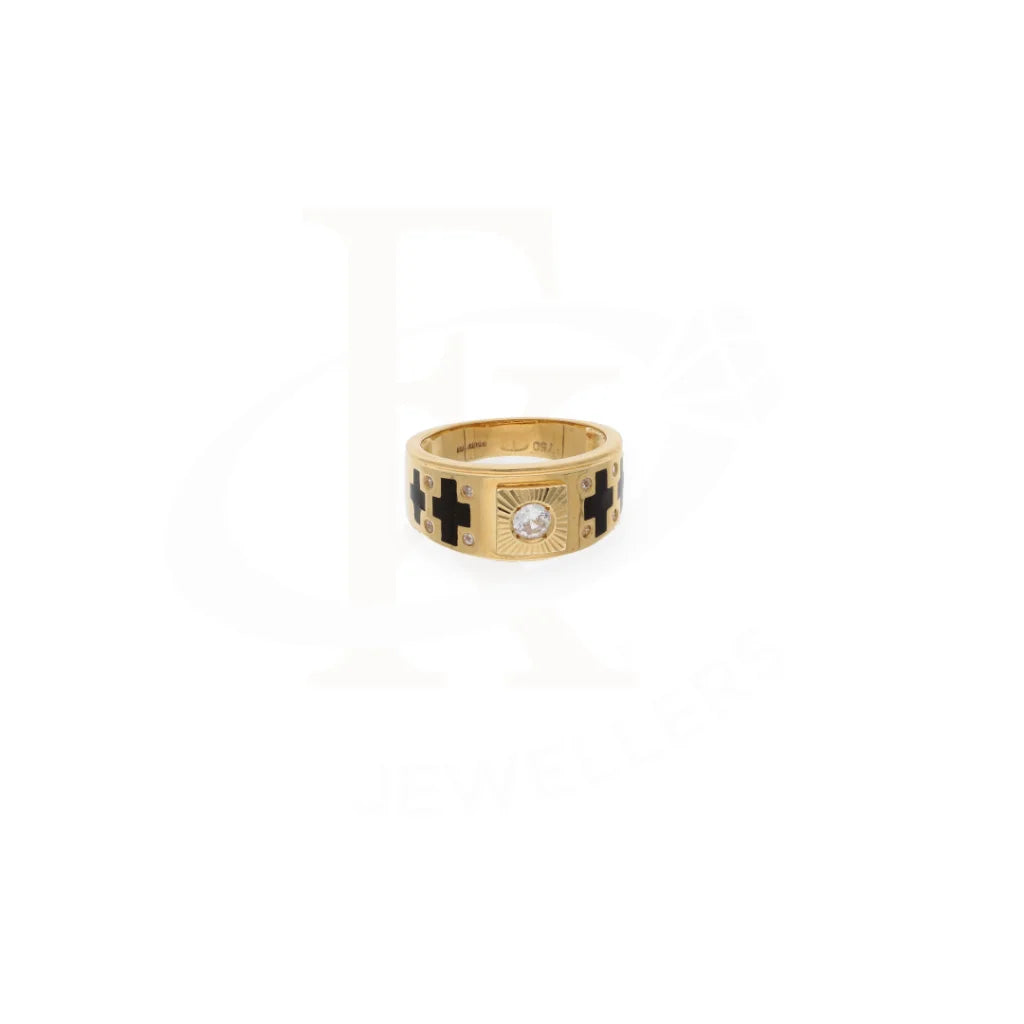 Gold Solitaire Cross Ring 18Kt - Fkjrn18K7869 Rings