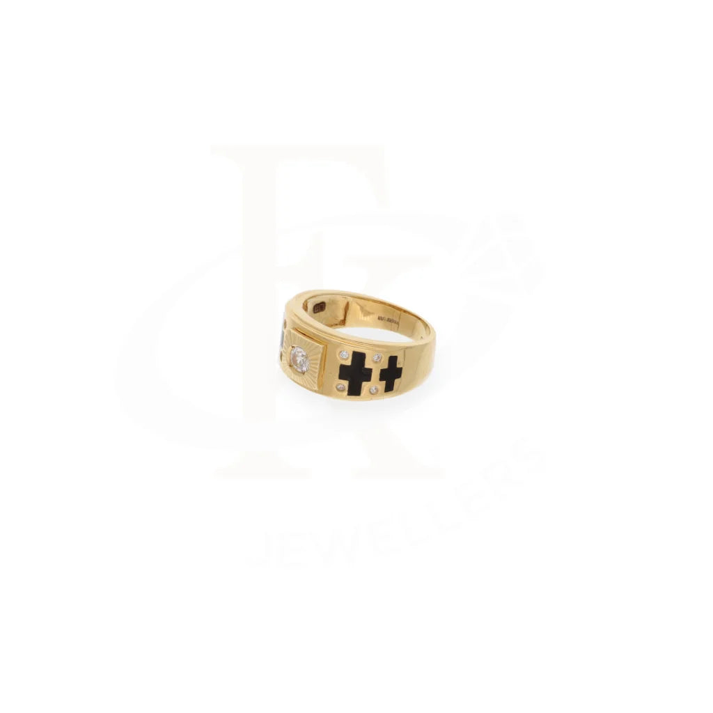 Gold Solitaire Cross Ring 18Kt - Fkjrn18K7869 Rings