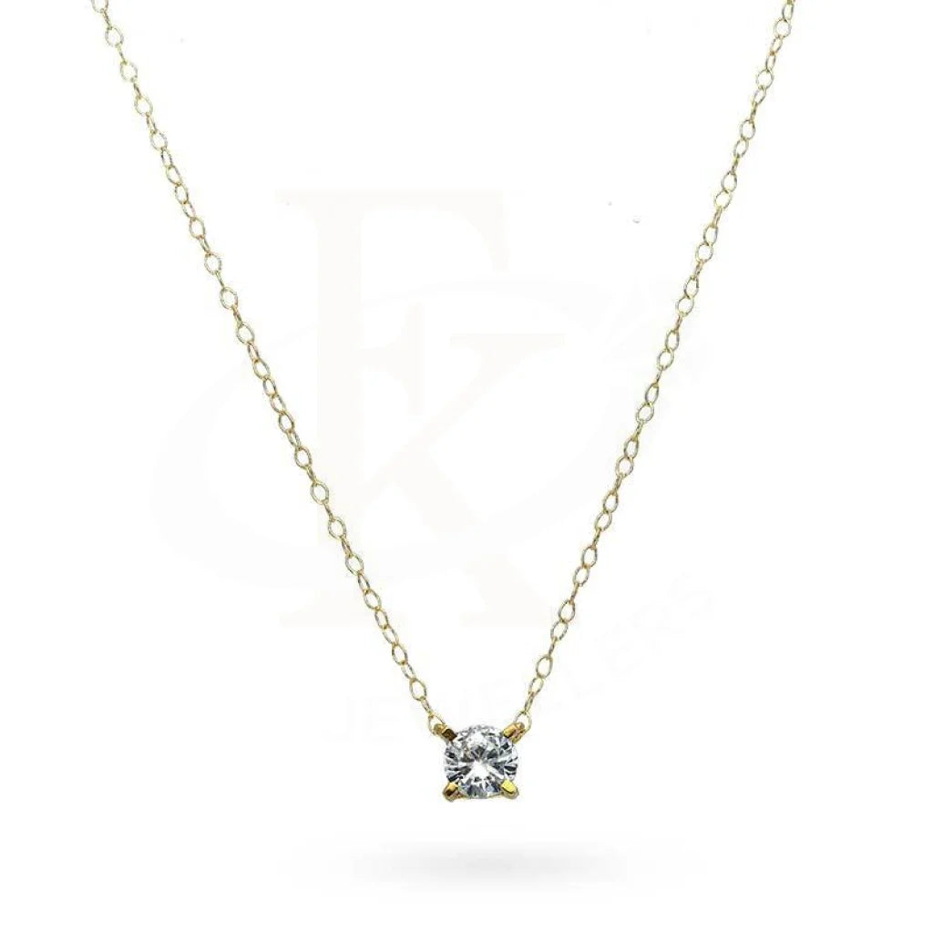 Gold Solitaire Necklace 18K - Fkjnkl18K2693 Necklaces