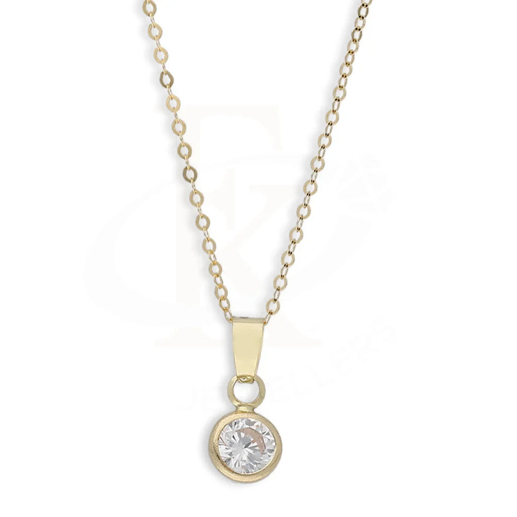 Gold Solitaire Pendant Set (Necklace And Earrings) 18Kt - Fkjnklst18K5554 Sets