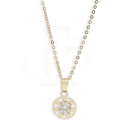 Gold Solitaire Pendant Set (Necklace And Earrings) 18Kt - Fkjnklst18K5576 Sets