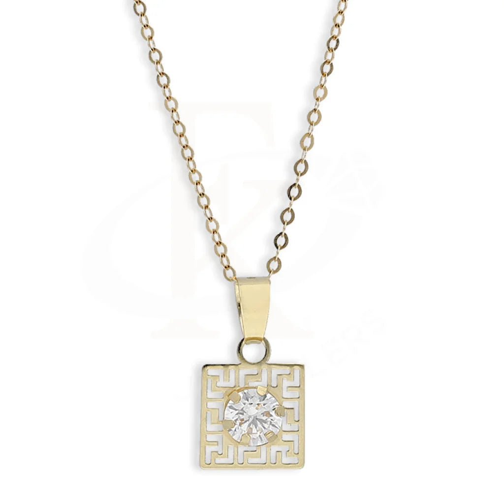 Gold Solitaire Pendant Set (Necklace And Earrings) 18Kt - Fkjnklst18K5584 Sets