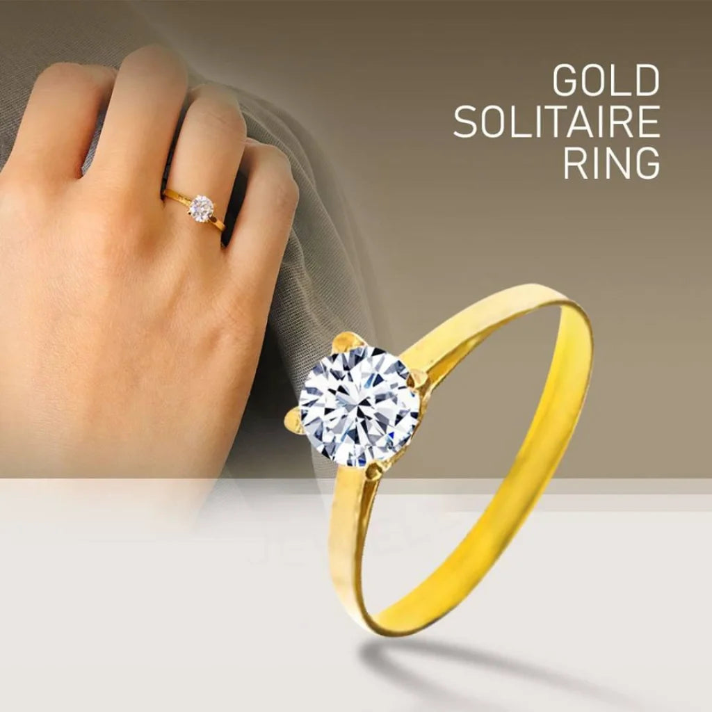 Gold Solitaire Ring 18Kt - Fkjrn1324 Rings