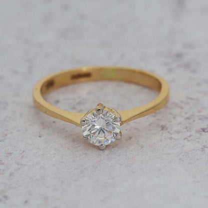 Gold Solitaire Ring 18Kt - Fkjrn18K3107 Rings