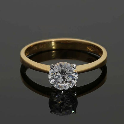 Gold Solitaire Ring 18Kt - Fkjrn18K3112 Rings