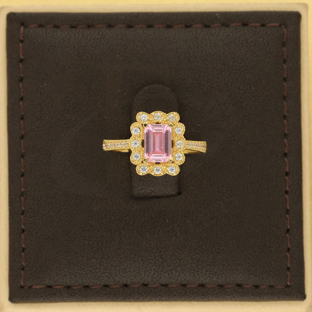 خاتم سوليتير ذهبي عيار 18 قيراطًا - Fkjrn18K5178