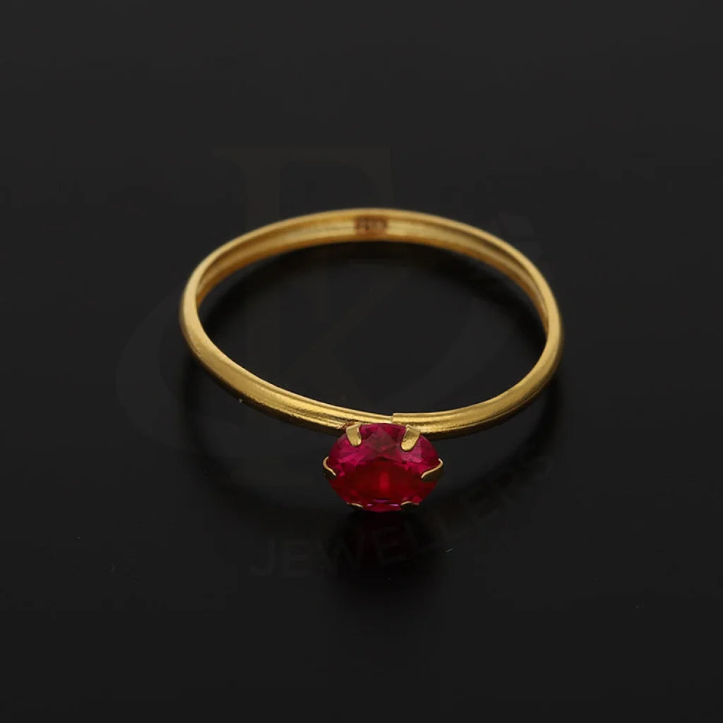 Gold Solitaire Ring 21Kt - Fkjrn21Km5403 Rings