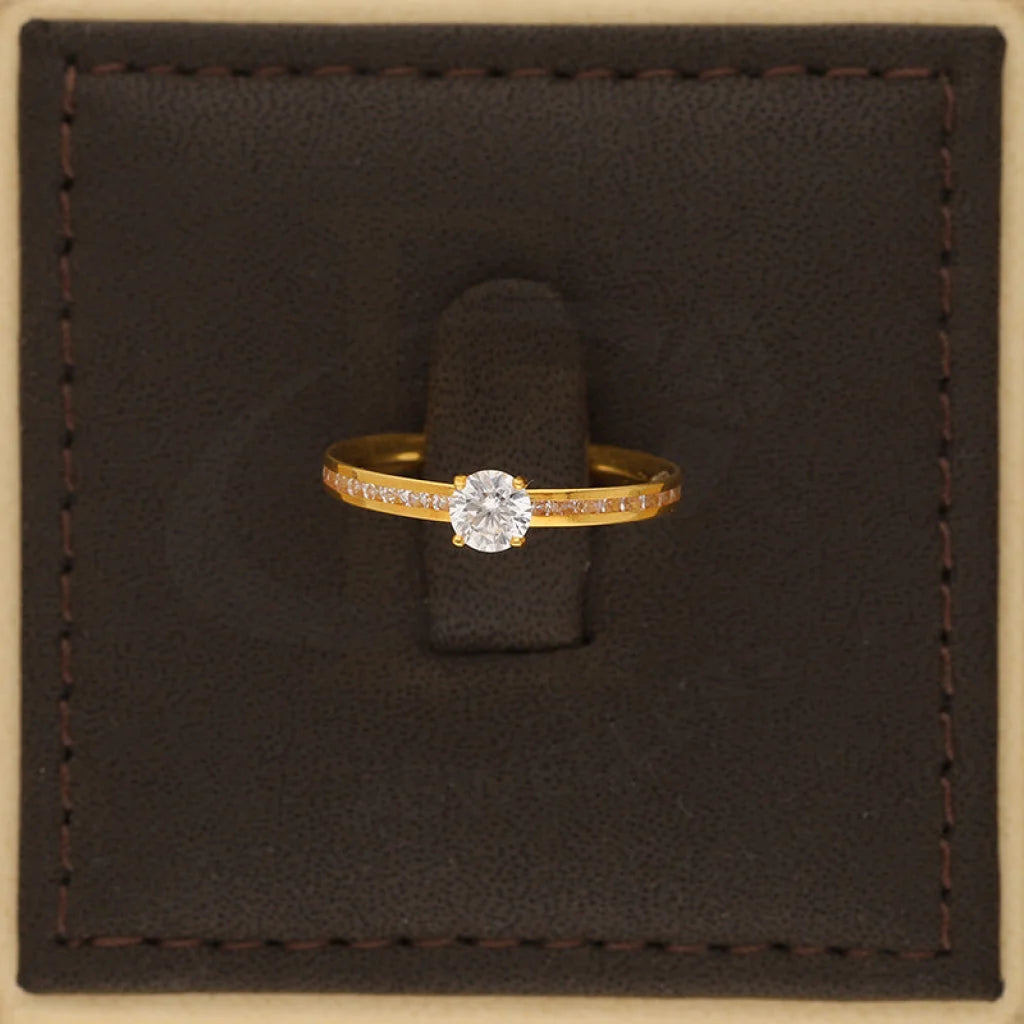 Gold Solitaire Ring 21Kt - Fkjrn21Km5409 Rings