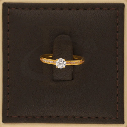 Gold Solitaire Ring 21Kt - Fkjrn21Km5409 Rings