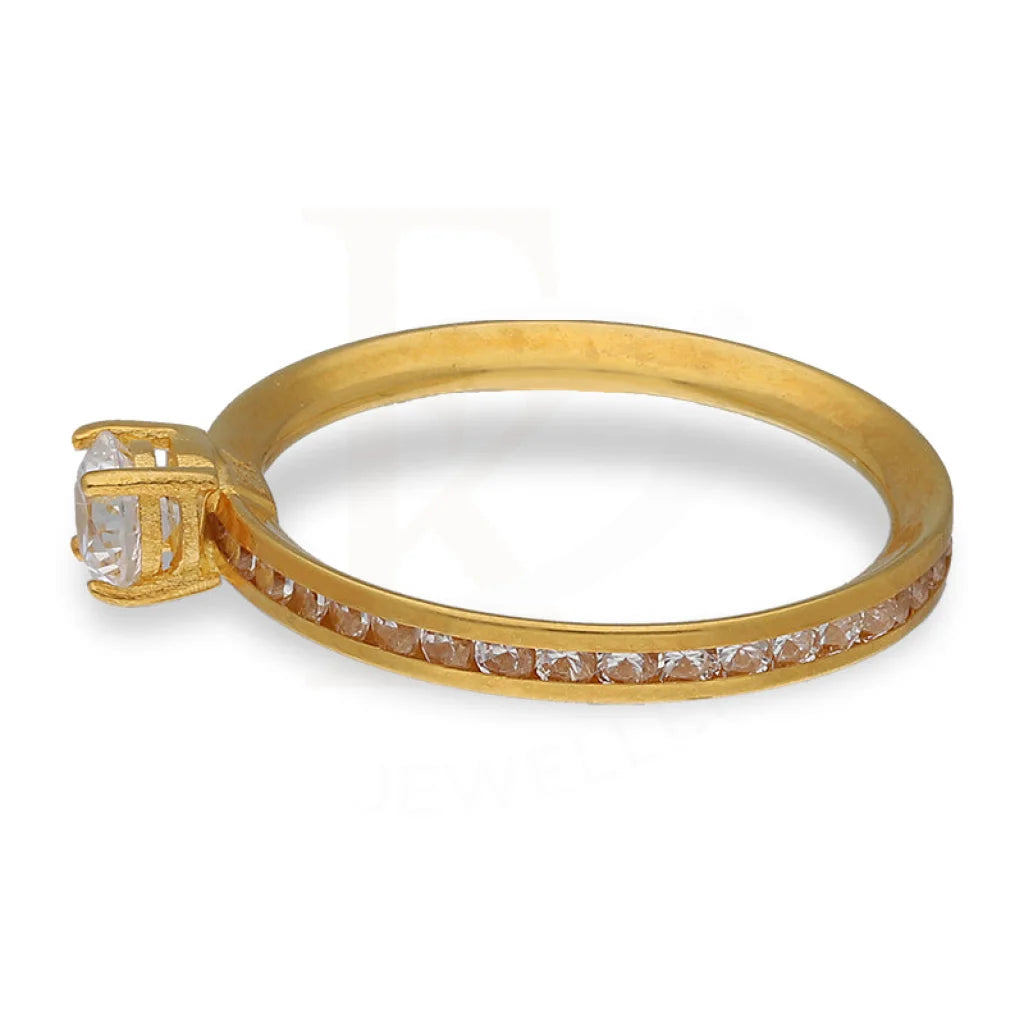 Gold Solitaire Ring 21Kt - Fkjrn21Km5409 Rings