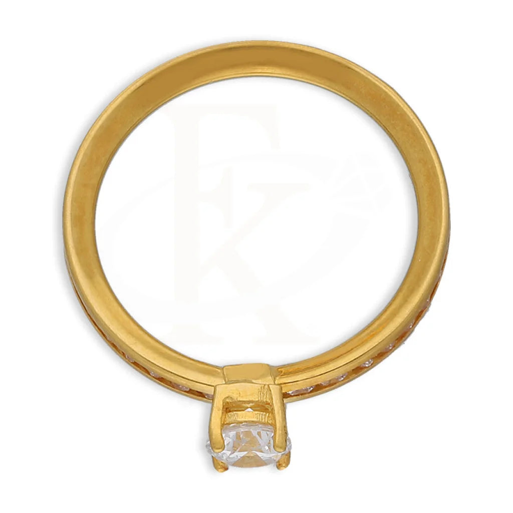 Gold Solitaire Ring 21Kt - Fkjrn21Km5409 Rings