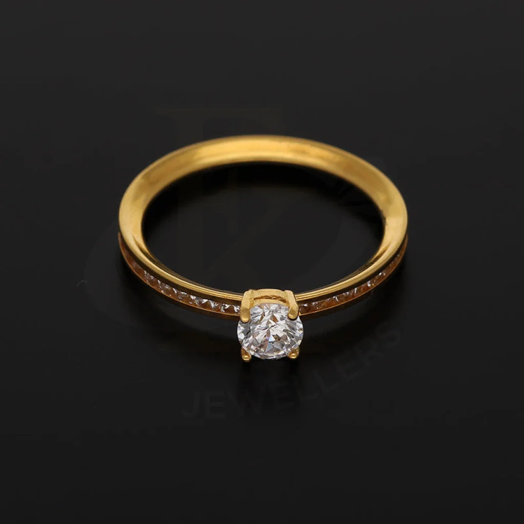 Gold Solitaire Ring 21Kt - Fkjrn21Km5409 Rings