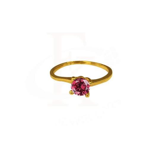 Gold Solitaire Ring 22Kt - Fkjrn1533 Rings