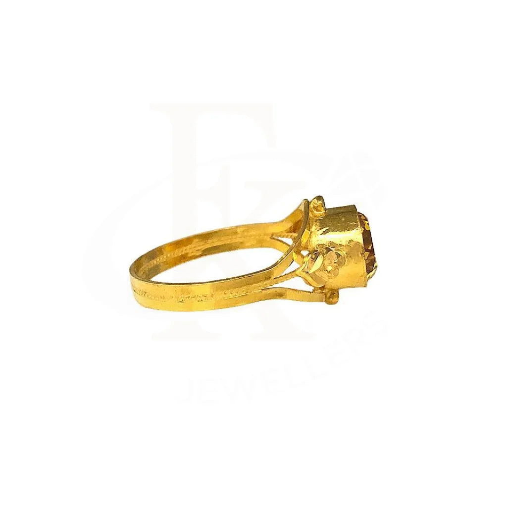 Gold Solitaire Ring 22Kt - Fkjrn1614 Rings