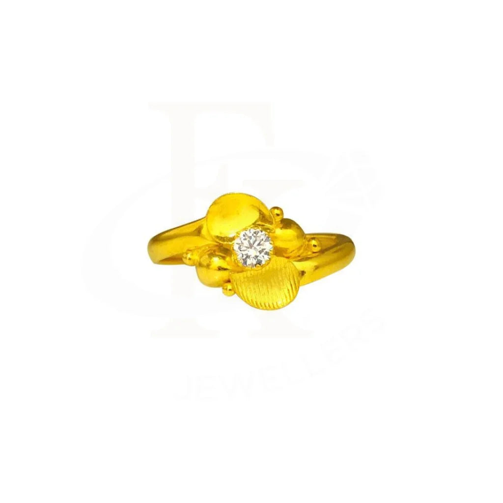 Gold Solitaire Ring 22Kt - Fkjrn1708 Rings