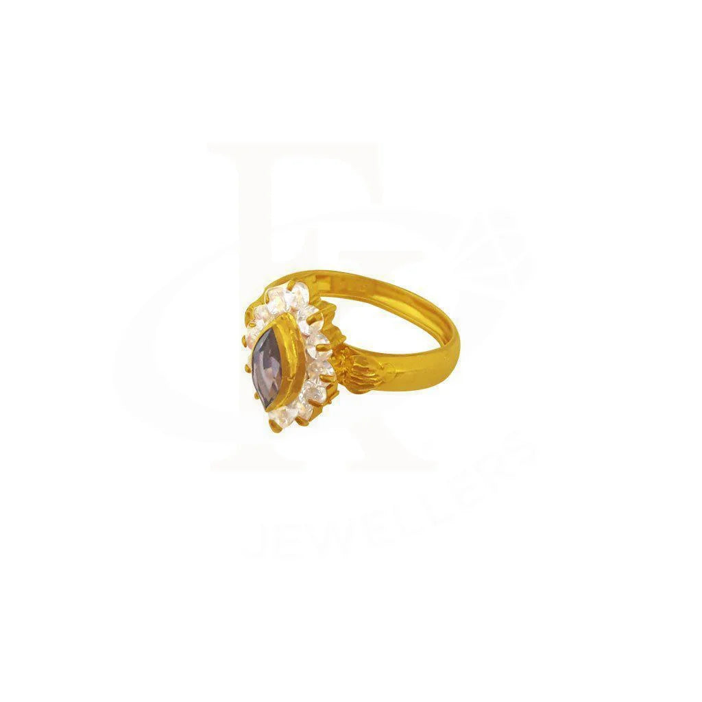 Gold Solitaire Ring 22Kt - Fkjrn1858 Rings