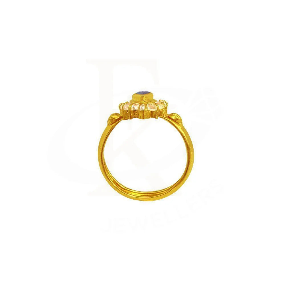 Gold Solitaire Ring 22Kt - Fkjrn1858 Rings