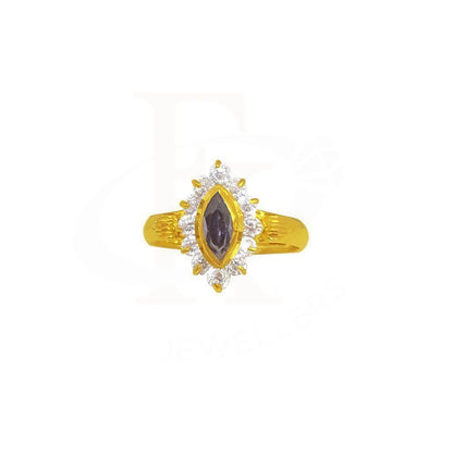 Gold Solitaire Ring 22Kt - Fkjrn1858 Rings