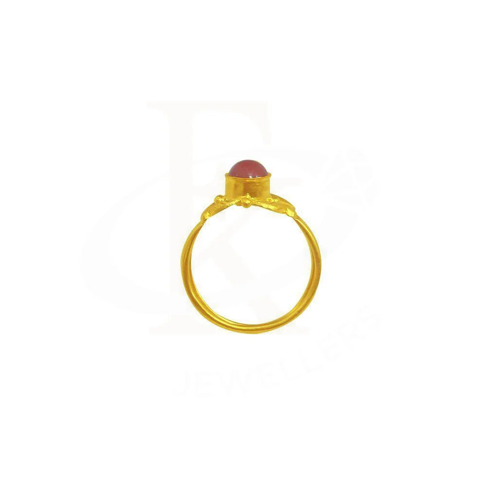 Gold Solitaire Ring 22Kt - Fkjrn1864 Rings