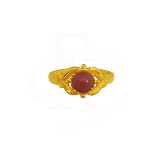 Gold Solitaire Ring 22Kt - Fkjrn1864 Rings