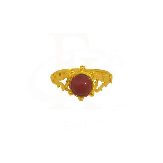 Gold Solitaire Ring 22Kt - Fkjrn1866 Rings