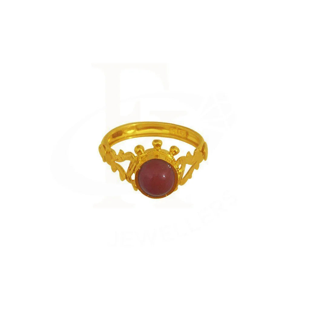 Gold Solitaire Ring 22Kt - Fkjrn1866 Rings