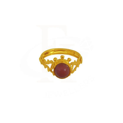 Gold Solitaire Ring 22Kt - Fkjrn1866 Rings