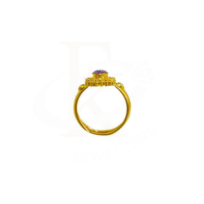 Gold Solitaire Ring 22Kt - Fkjrn1874 Rings