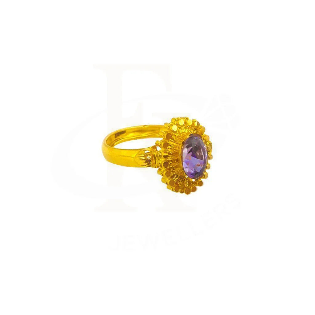 Gold Solitaire Ring 22Kt - Fkjrn1874 Rings