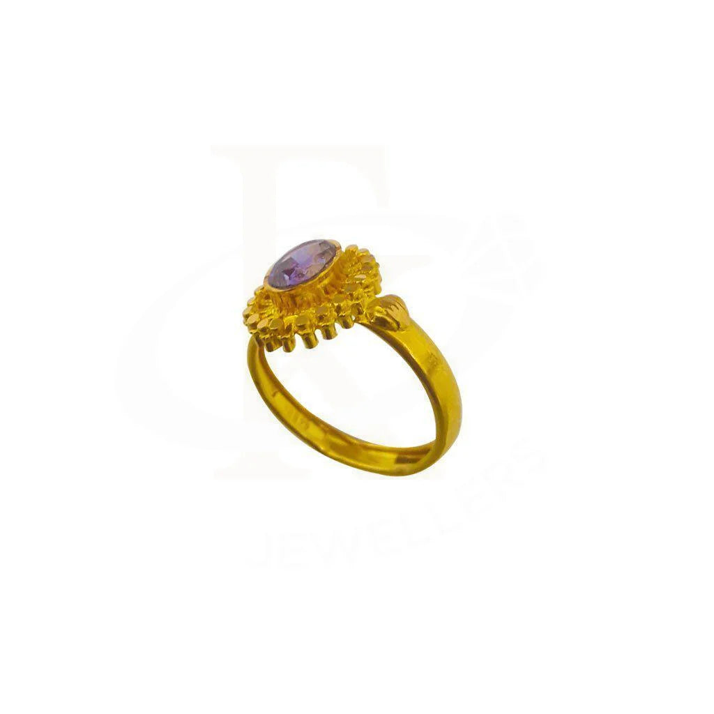 Gold Solitaire Ring 22Kt - Fkjrn1874 Rings