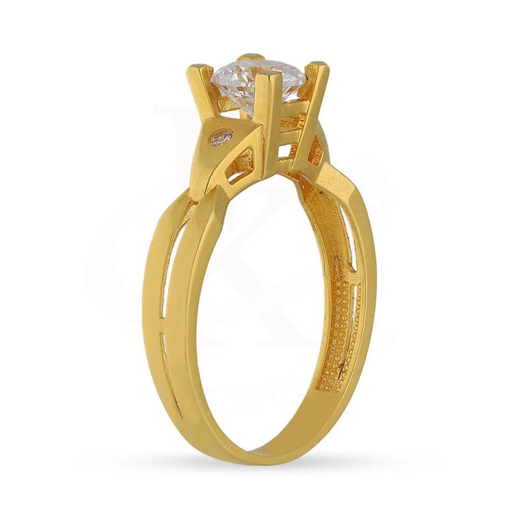 Gold Solitaire Ring 22Kt - Fkjrn22K5045 Rings