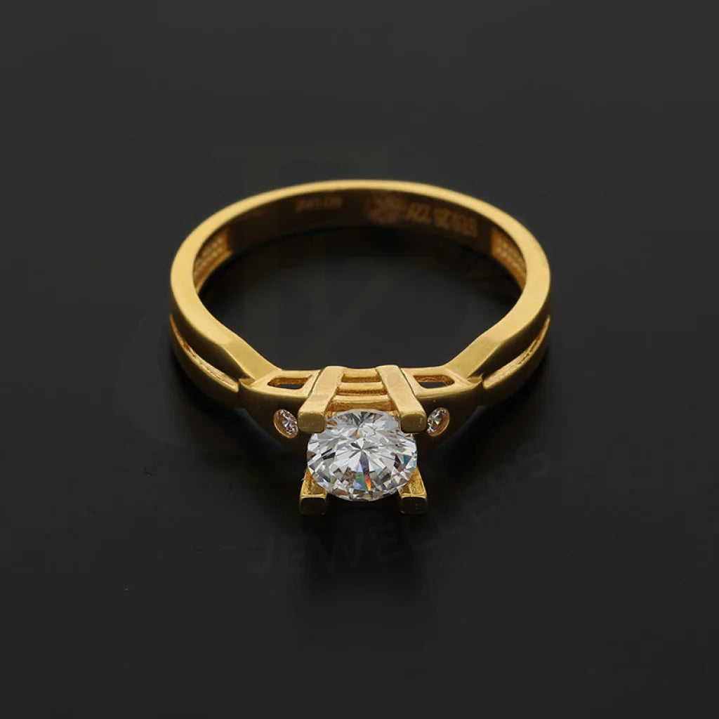 Gold Solitaire Ring 22Kt - Fkjrn22K5045 Rings