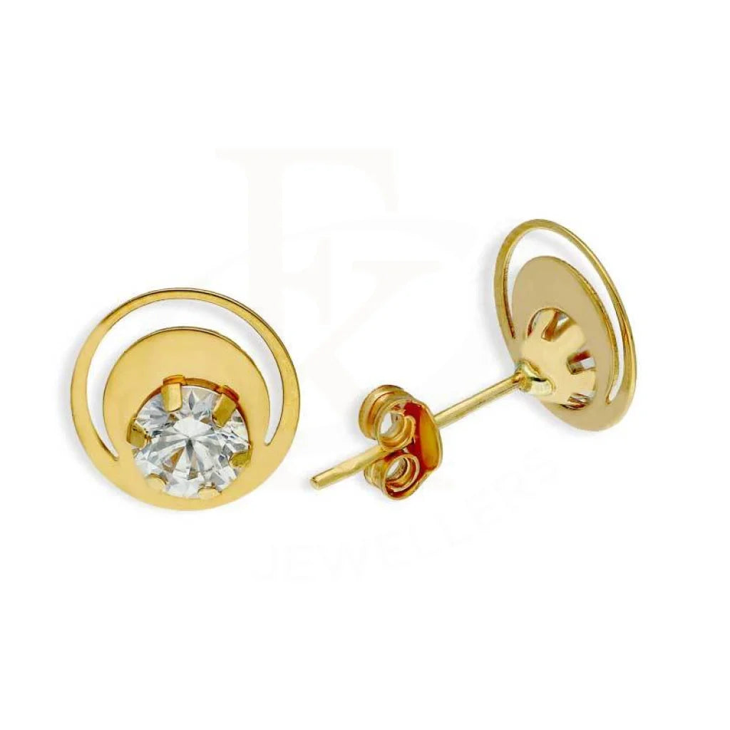 Gold Solitaire Stud Earrings 18Kt - Fkjern18K2760